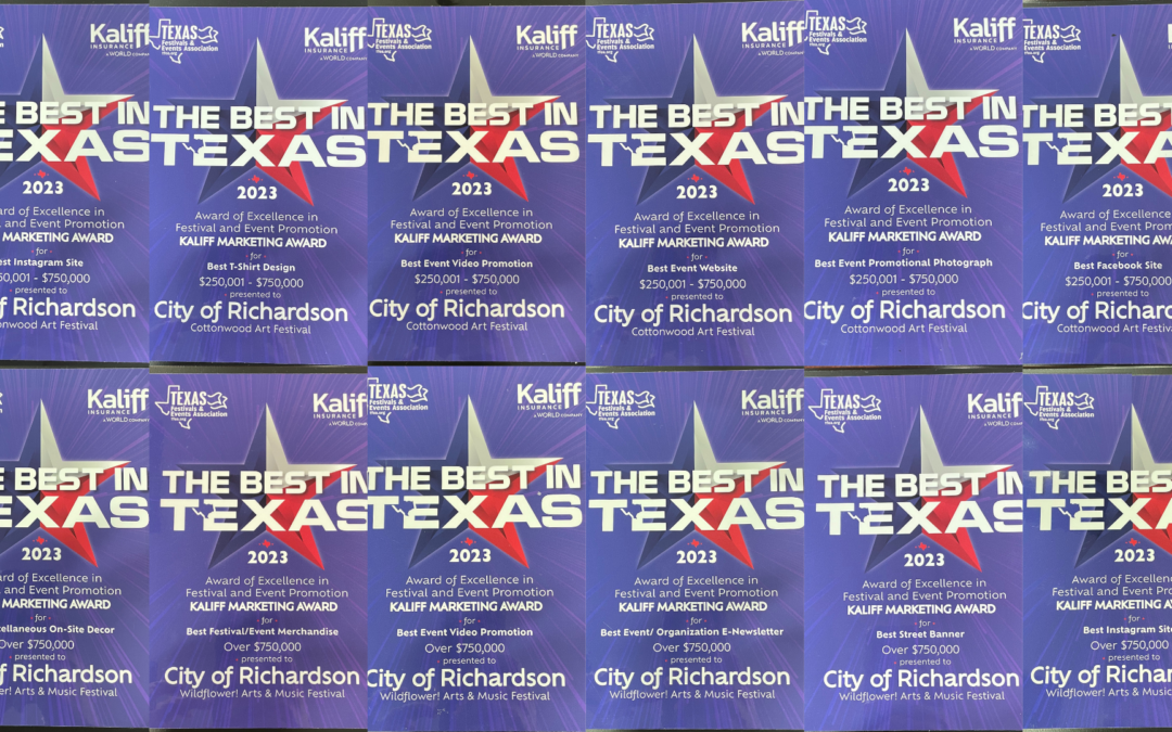 CITY OF RICHARDSON WINS BEST IN TEXAS MARKETING AWARDS FOR COTTONWOOD ART FESTIVAL