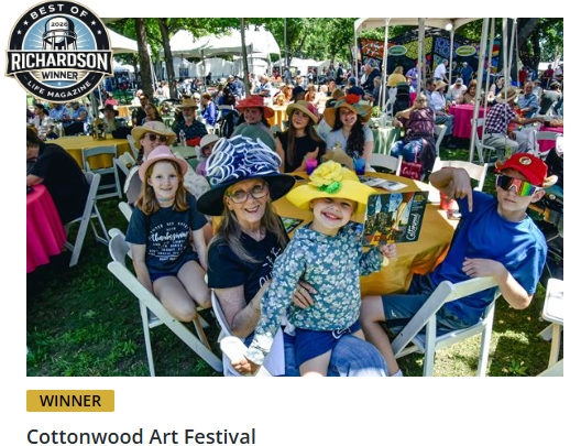 Richardson Life Magazine announces Cottonwood Art Festival as Best Festival in 2026